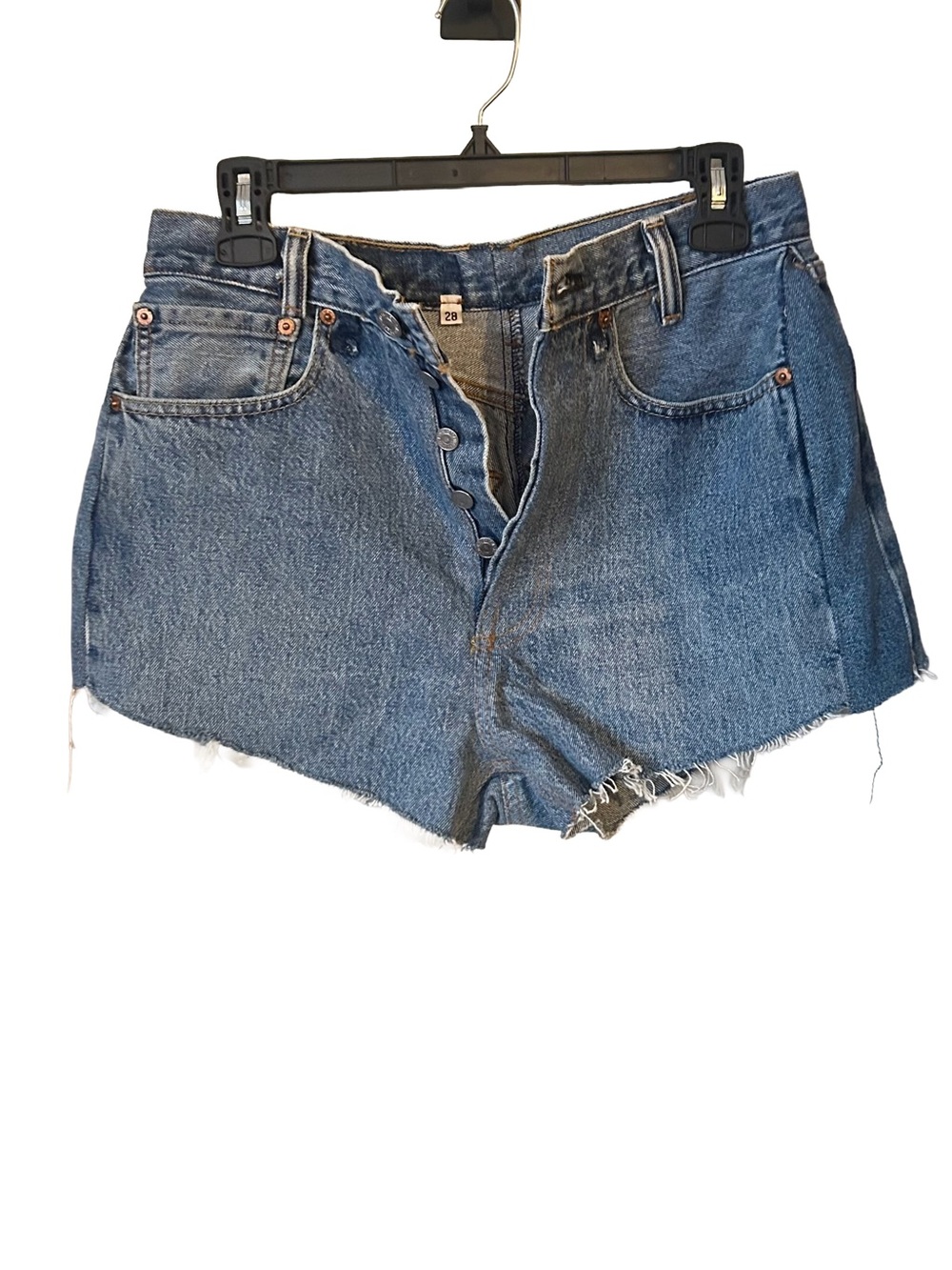 Levi's Button-Fly Denim Cutoff Shorts - Blue Wash, Sz 28